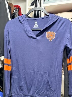 NFL Navy Hoodie Shirt with Orange Bear Crest